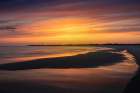 USA, New Jersey, Cape May National Seashore. Landscape with ocean and beach at sunset. Art Print